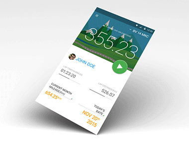 UI-UX design and animation for an odometer app